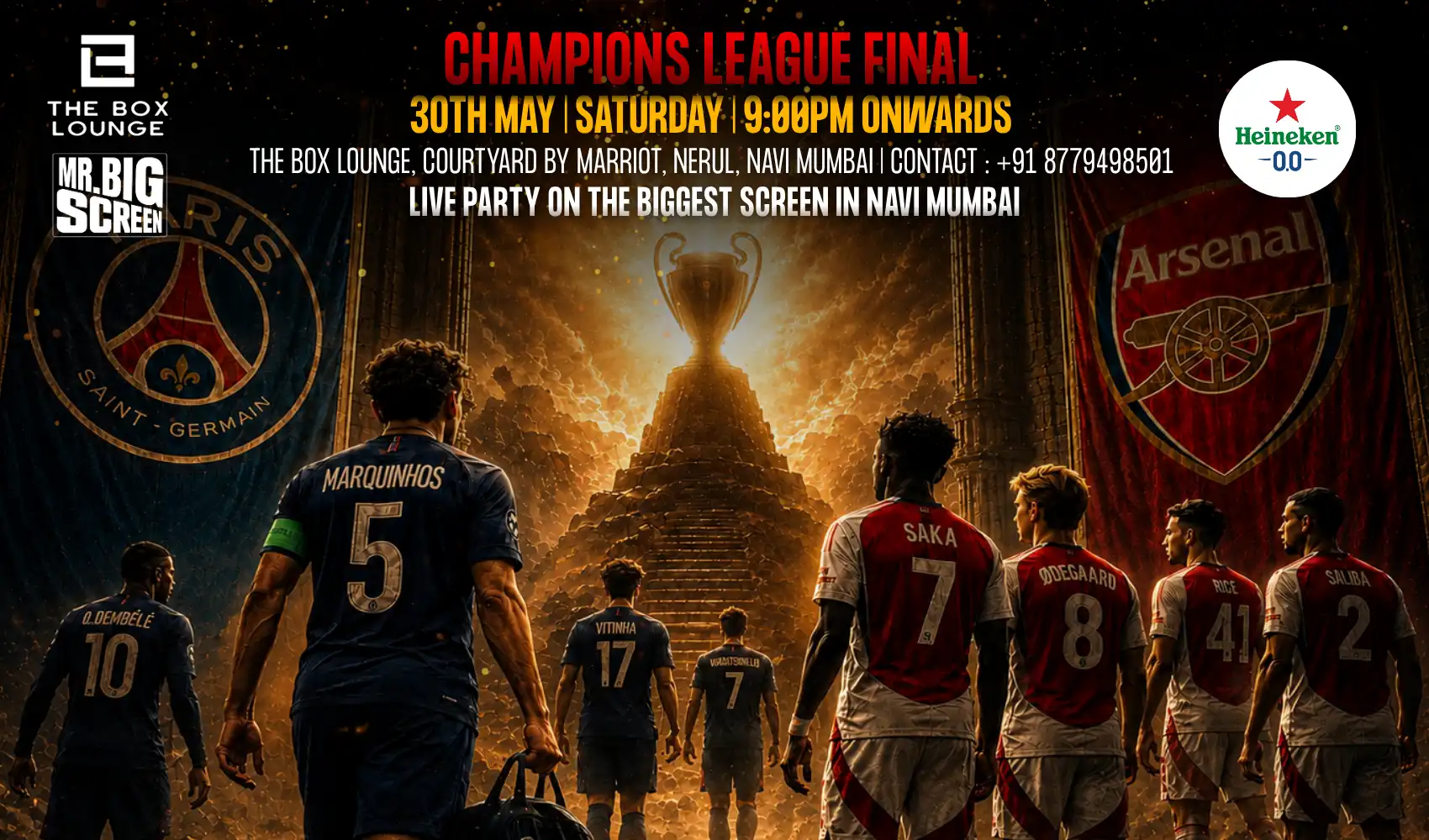 Champions League Final 2026- PSG Vs Arsenal, The Box Lounge ,Navi Mumbai